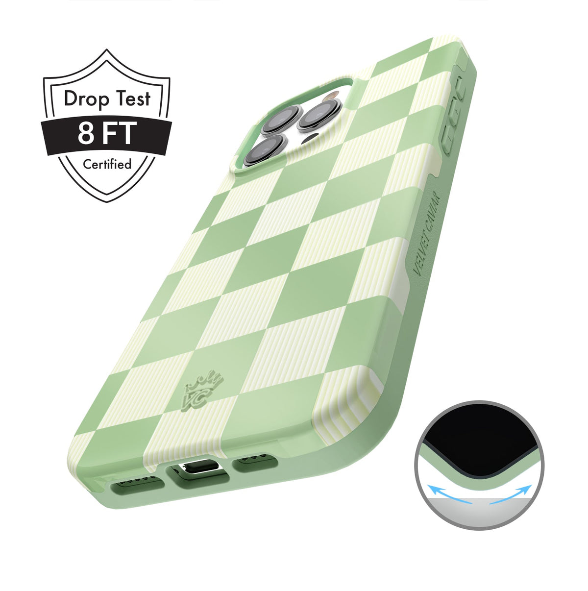 Pistachio Vibe Checkered iPhone Case