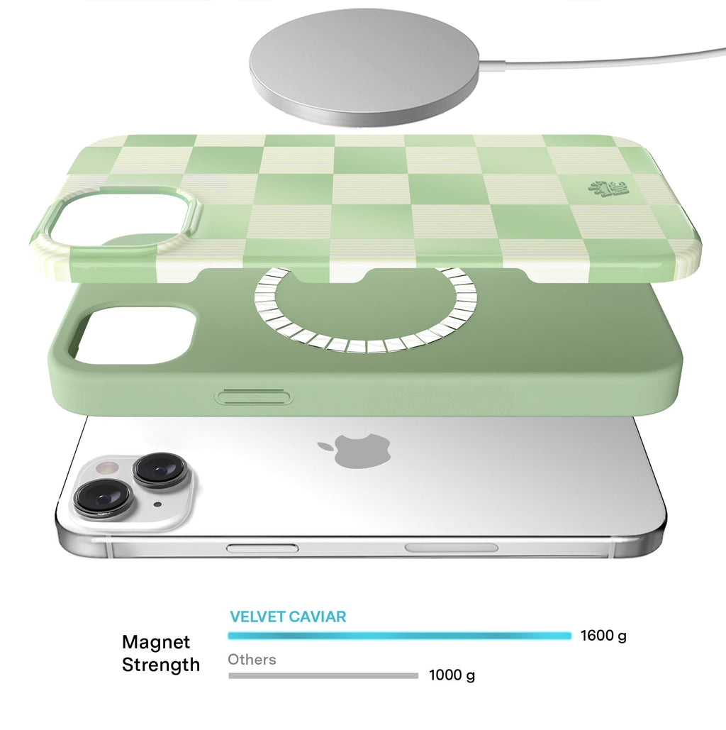 Pistachio Vibe Checkered iPhone Case