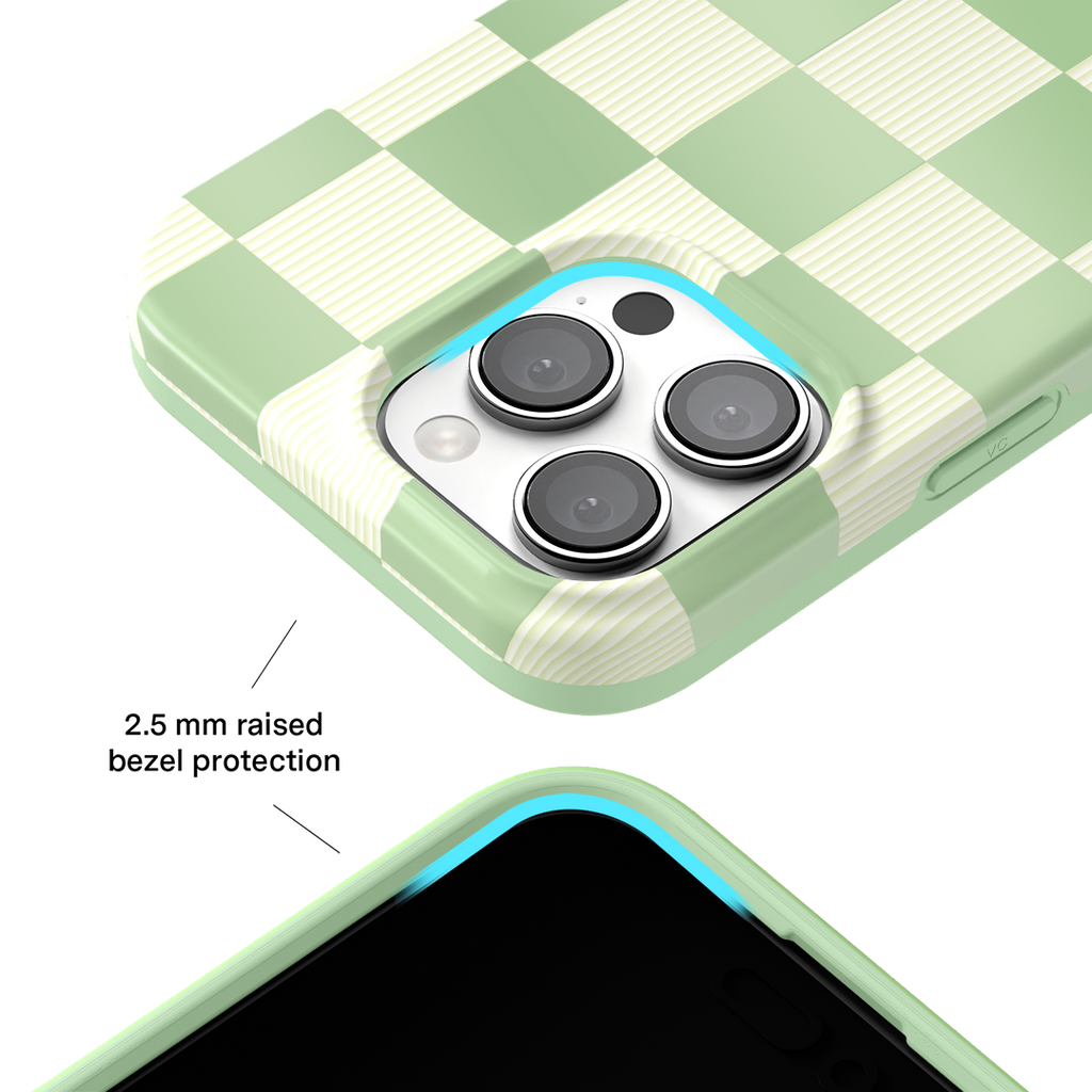Pistachio Vibe Checkered iPhone Case