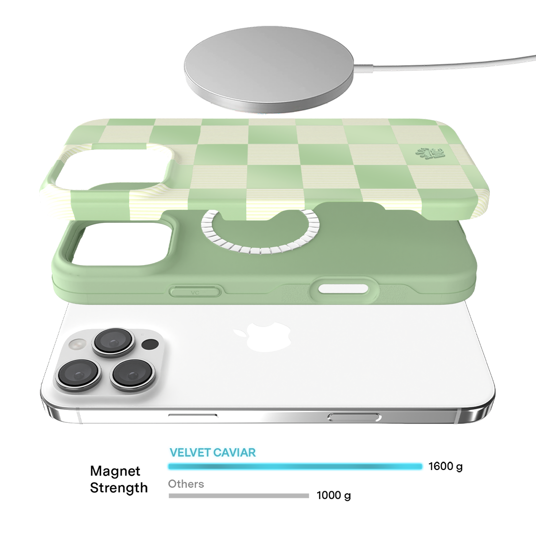 Pistachio Vibe Checkered iPhone Case