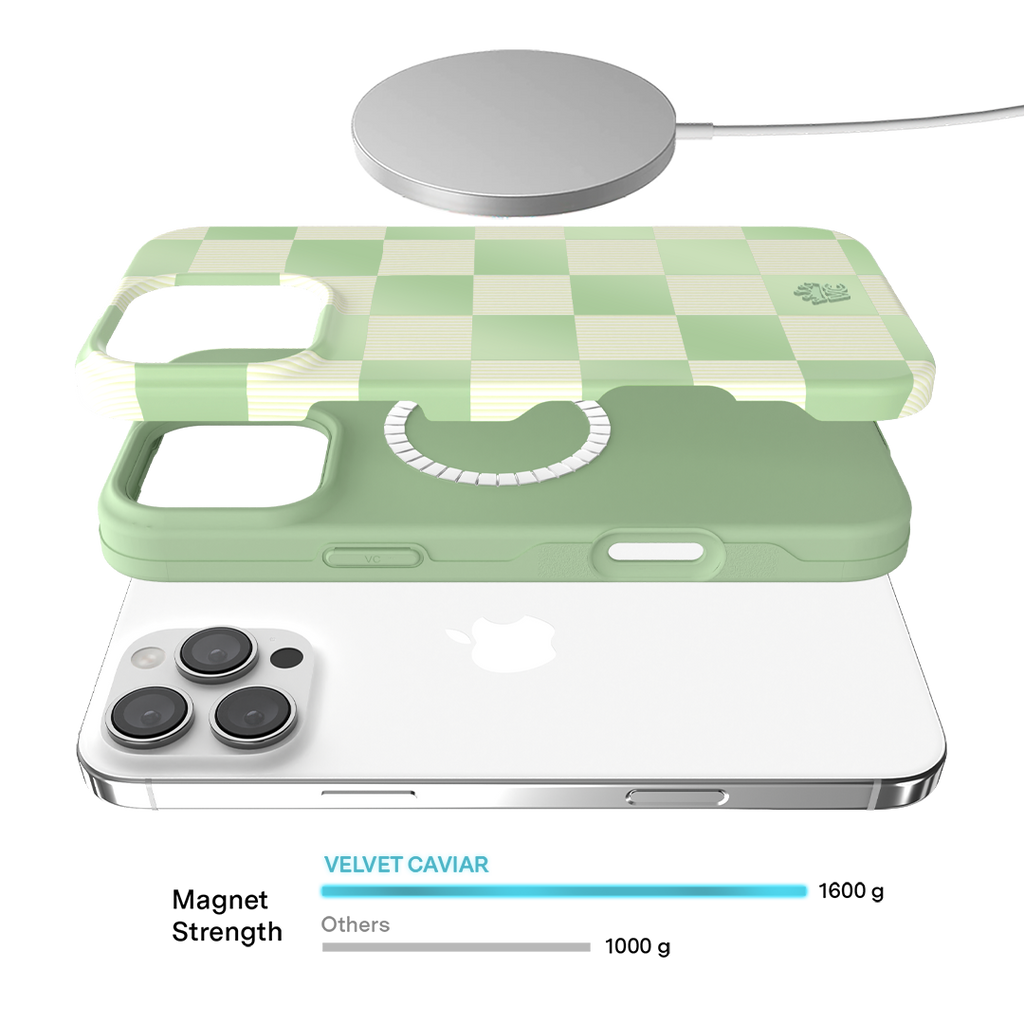 Pistachio Vibe Checkered iPhone Case