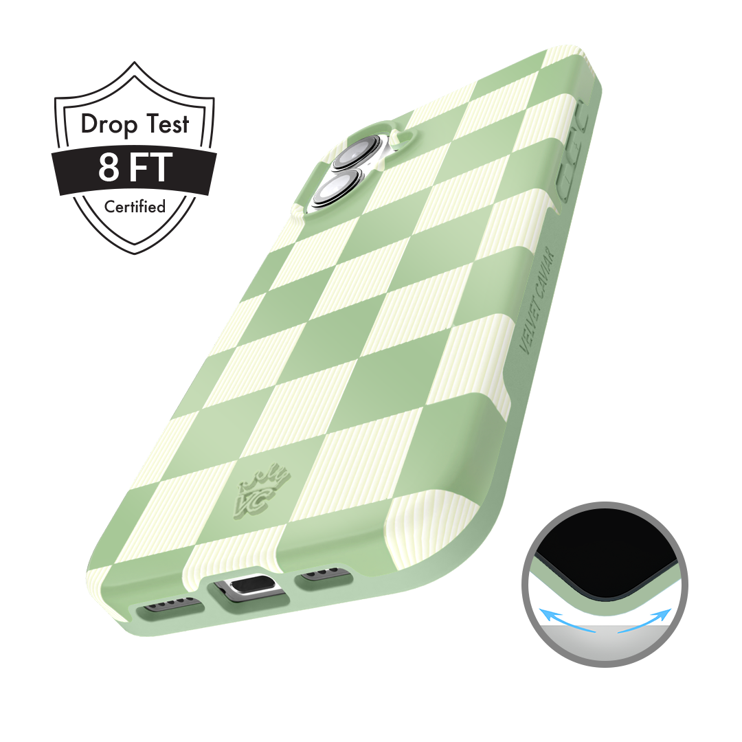 Pistachio Vibe Checkered iPhone Case