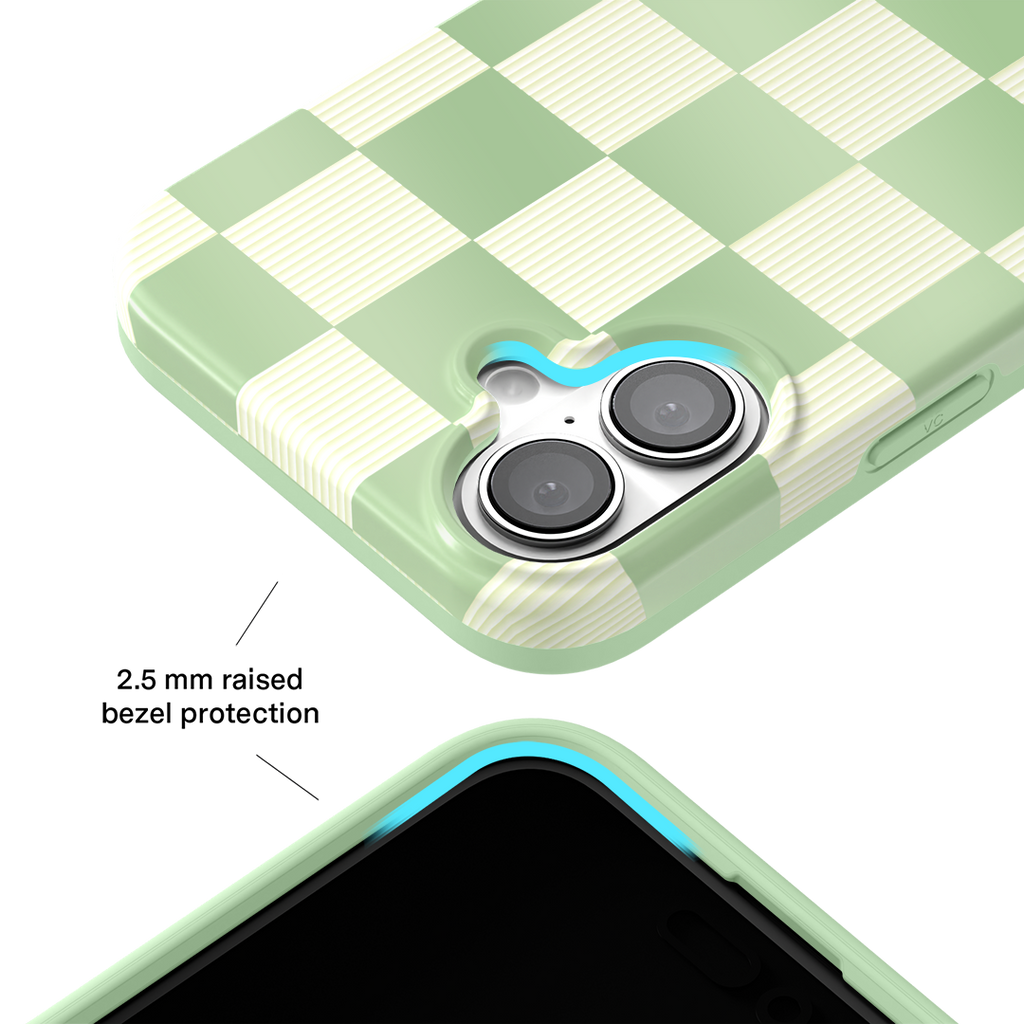 Pistachio Vibe Checkered iPhone Case