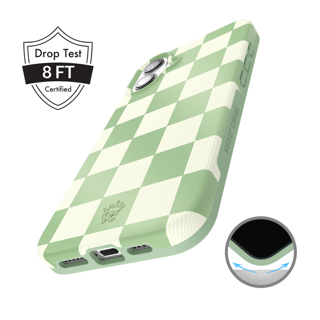 Pistachio Vibe Checkered iPhone Case