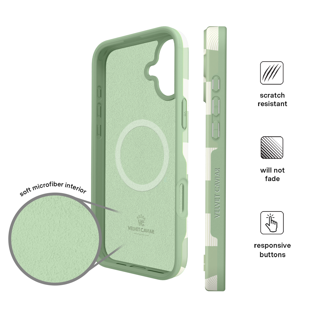 Pistachio Vibe Checkered iPhone Case