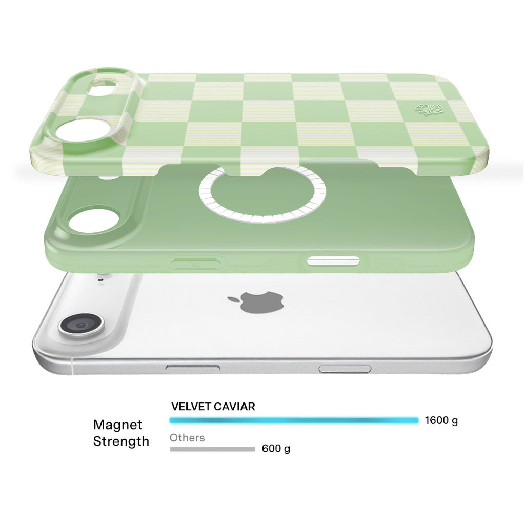 Pistachio Vibe Checkered iPhone Case