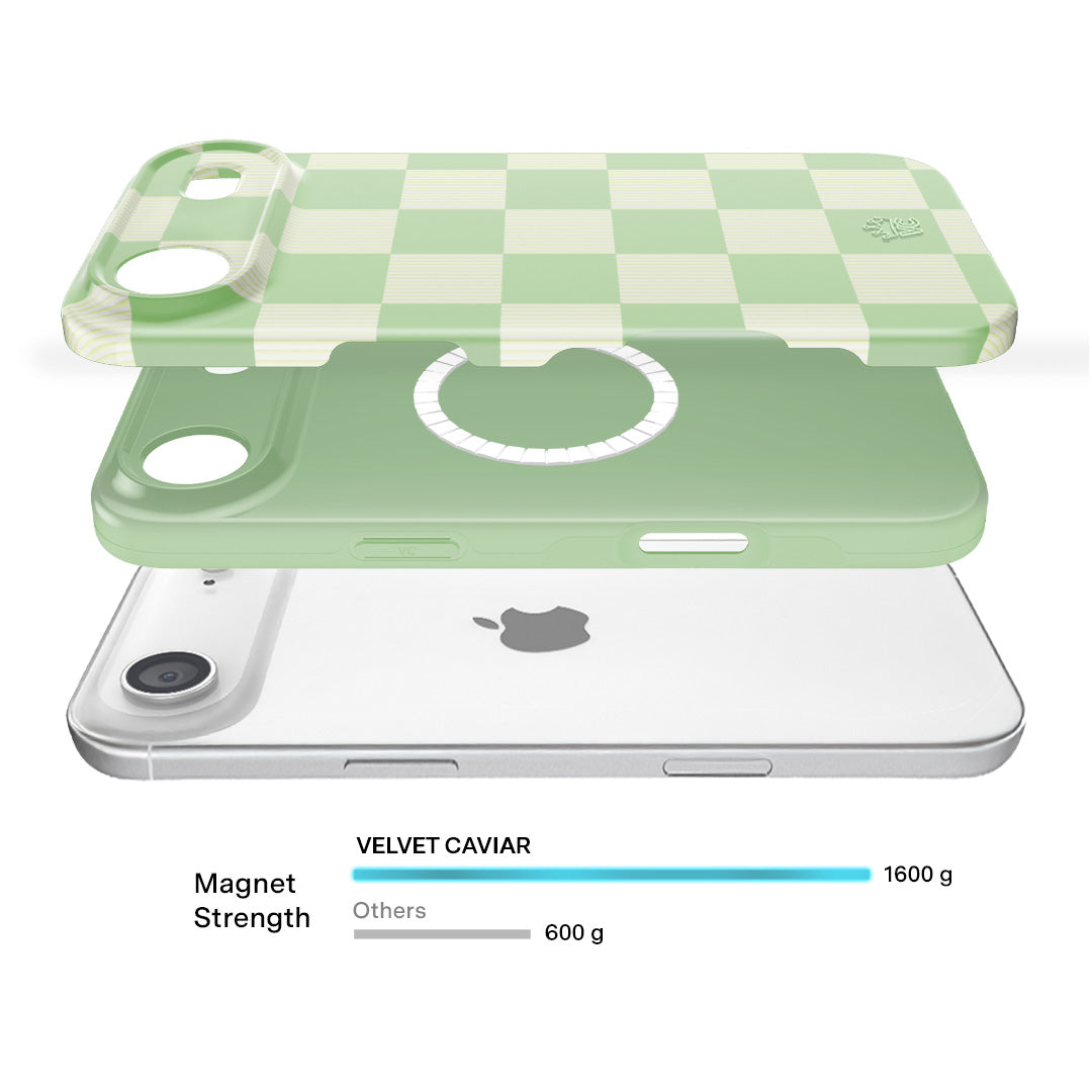 Pistachio Vibe Checkered iPhone Case