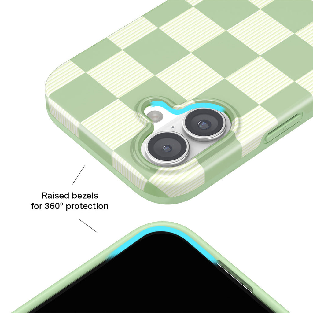 Pistachio Vibe Checkered iPhone Case