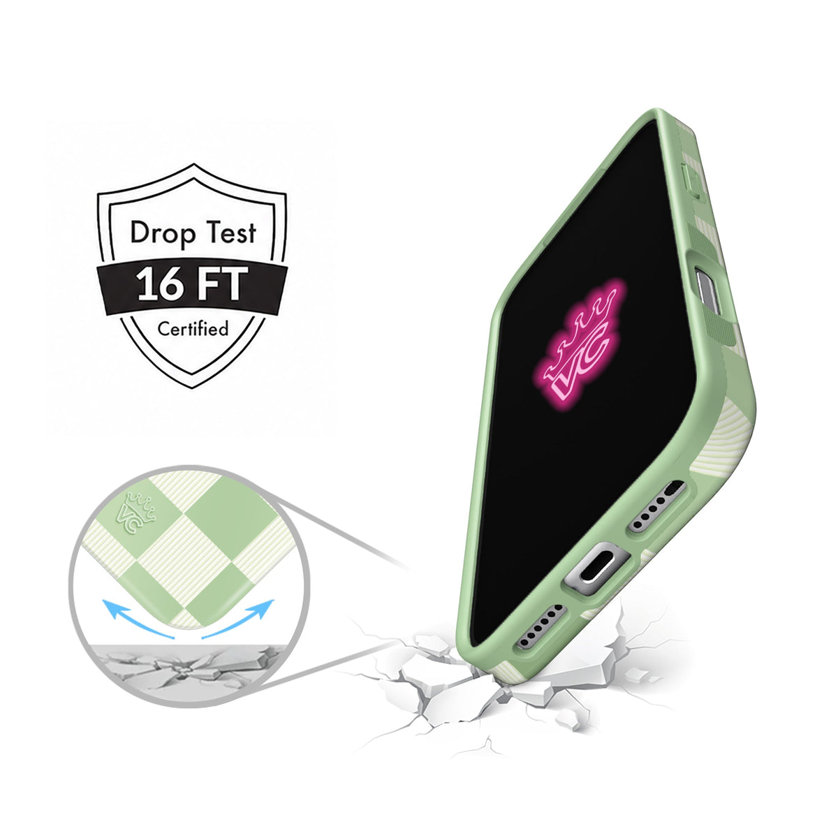 Pistachio Vibe Checkered iPhone Case