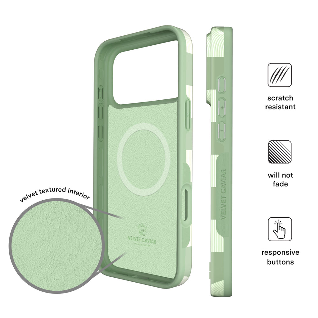 Pistachio Vibe Checkered iPhone Case