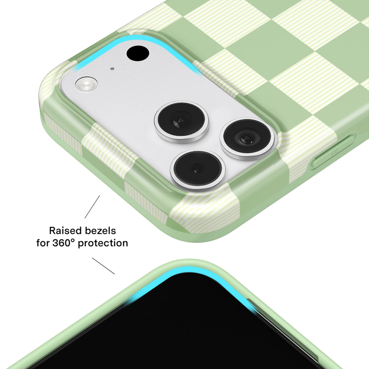 Pistachio Vibe Checkered iPhone Case