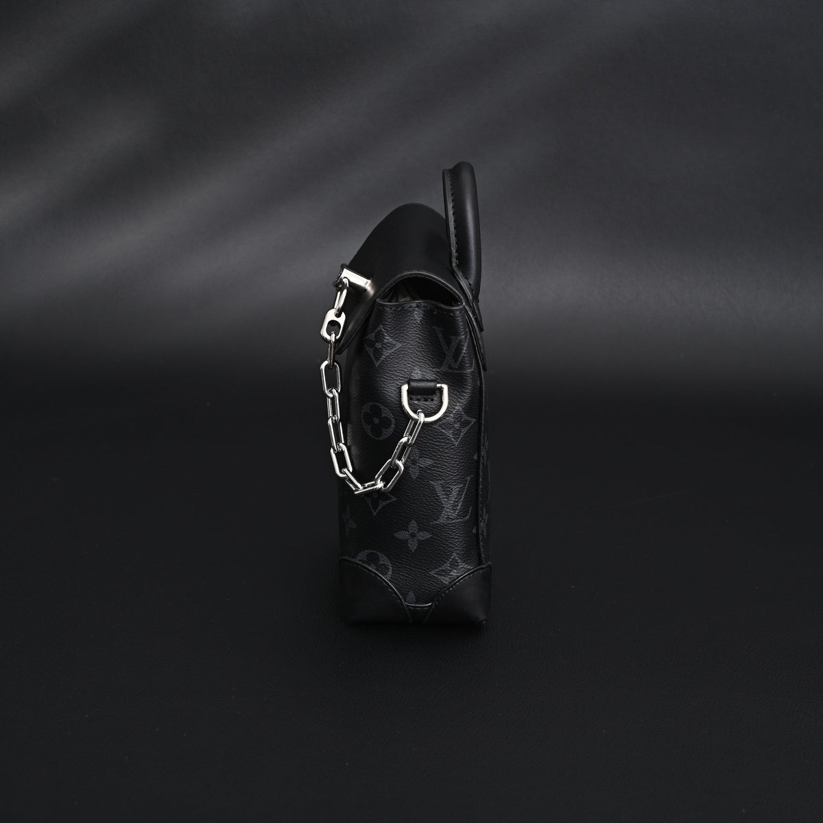 Louis Vuitton Soft Trunk Messenger – Monogram Eclipse Canvas with Silver Chain